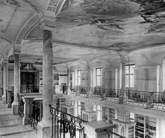 Nordflügel der Bibliothek von Kloster Ochsenhausen auf einem Foto aus dem Jahr 1928