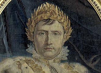 Bildnis von Napoleon Bonaparte auf einem Gobelin aus dem Jahr 1804