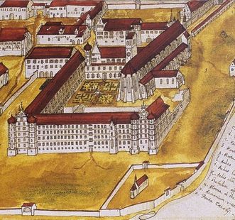 Federzeichnung von Kloster Ochsenhausen von Gabriel Bucelin aus dem Jahr 1630