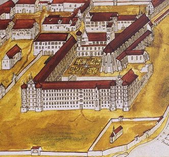 Federzeichnung von Kloster Ochsenhausen von Gabriel Bucelin aus dem Jahr 1630