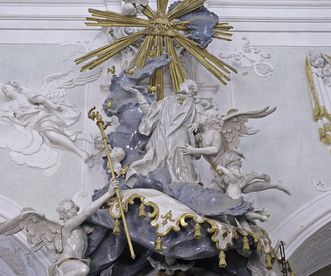 Dach der Kanzel in der Klosterkirche von Kloster Ochsenhausen