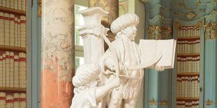 Detail aus dem Bibliothekssaal in Kloster Schussenried