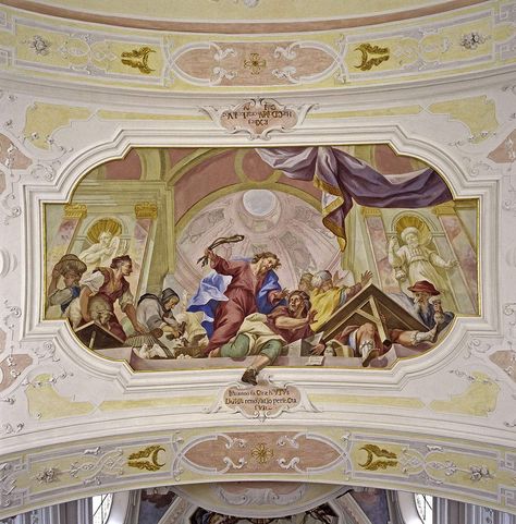 Monastère d'Ochsenhausen, Fresque au plafond du hall de l'église