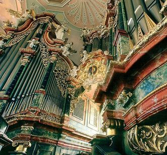 Detail der Gabler-Orgel in der Klosterkirche von Kloster Ochsenhausen